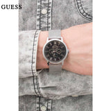 Guess Delancey Black Dial Silver Mesh Bracelet Watch for Men - W0871G1 Buy Now By Guess