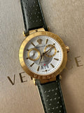 Versace Aion Chronograph White Dial Green Leather Strap Watch for Men - VBR020017 Buy Now By Versace