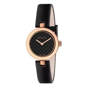 Gucci Diamantissima Quartz Black Dial Black Leather Strap Watch for Women - YA141401 Buy Now By Gucci