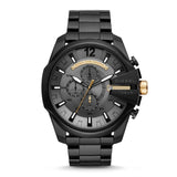 Diesel Mega Chief Chronograph Grey Dial Black Steel Strap Watch For Men - DZ4479 Buy Now By Diesel