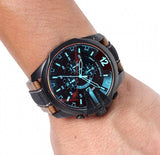 Diesel Mega Chief Quartz Black Dial Two Tone Leather Strap Watch For Men - DZ4305 Buy Now By Diesel
