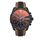 Diesel Mega Chief Quartz Black Dial Two Tone Leather Strap Watch For Men - DZ4305 Buy Now By Diesel