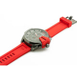 Diesel Mega Chief Chronograph Black Dial Red Silicone Strap Watch For Men - DZ4427 Buy Now By Diesel