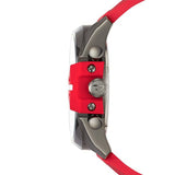 Diesel Mega Chief Chronograph Black Dial Red Silicone Strap Watch For Men - DZ4427 Buy Now By Diesel