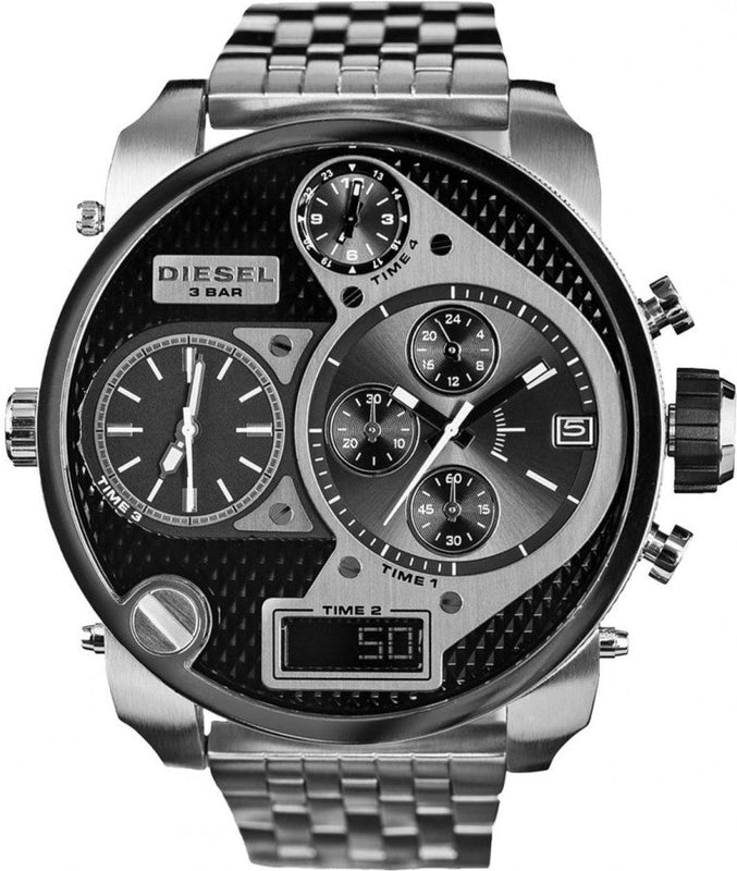Diesel Mr Daddy 1.0 Black Dial Stainless Steel Stainless Watch For Men - DZ7221 Buy Now By Diesel