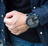 Diesel Daddy 2.0 Chronograph Grey Dial Blue Steel Strap Watch For Men - DZ7414 Buy Now By Diesel