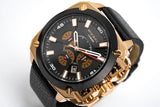 Diesel BAMF Chronograph Black Dial Black Leather Strap Watch For Men - DZ7346 Buy Now By Diesel