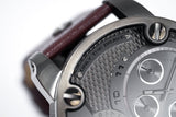 Diesel Little Daddy SBA Small Sized Grey Dial Brown Leather Strap Watch For Men - DZ7258 Buy Now By Diesel