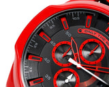 Diesel Mega Chief Chronograph Black Dial Red Rubber Strap Watch For Men - DZ4526 Buy Now By Diesel