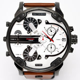 Diesel Mr. Daddy 2.0 Chronograph Silver Dial Brown Leather Strap Watch For Men - DZ7394 Buy Now By Diesel