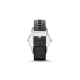 Diesel Mini Daddy Black Silver Dial Black Leather Strap Watch For Men - DZ7307 Buy Now By Diesel