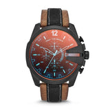 Diesel Mega Chief Quartz Black Dial Two Tone Leather Strap Watch For Men - DZ4305 Buy Now By Diesel