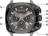 Diesel BAMF Chronograph Gray Dial Gray Steel Strap Watch For Men - DZ7344 Buy Now By Diesel