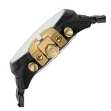 Diesel Mega Chief Chronograph Gold Dial Black Steel Strap Watch For Men - DZ4485 Buy Now By Diesel