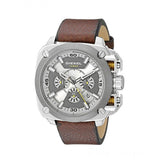 Diesel BAMF Chronograph Beige Dial Brown Leather Strap Watch For Men - DZ7343 Buy Now By Diesel