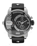 Diesel Little Daddy Black Dial Black Leather Strap Watch For Men - DZ7256 Buy Now By Diesel