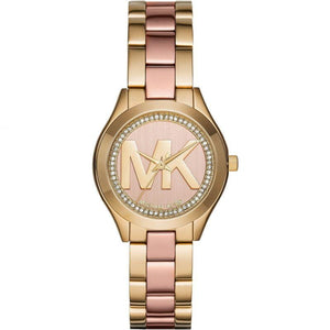 Michael Kors Mini Slim Runway Rose Gold Dial Two Tone Steel Strap Watch for Women - MK3650 Buy Now By Michael Kors