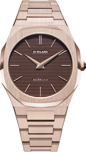 D1 Milano Ultra Thin Brown Dial Gold Steel Strap Watch for Men - D1-UTBJ13 Authentic Buy Shop Now