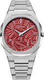 D1 Milano Ultra Thin Barn Red Dial Silver Steel Strap Watch for Men - D1-UTBJ33 Authentic Buy Shop Now
