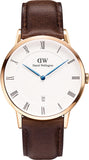 Daniel Wellington Dapper Bristol White Dial Brown Leather Strap Watch For Men - DW00100086 Buy Now By Daniel Wellington