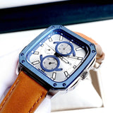 Fossil Inscription Multifunction Silver Dial Brown Leather Strap Watch for Men - BQ2658 Buy Now By Fossil