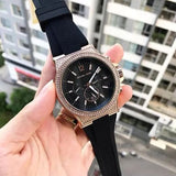 Michael Kors Dylan Chronograph Black Dial Black Rubber Strap Watch For Women - MK8557 Buy Now By Michael Kors