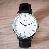 Daniel Wellington Dapper Sheffield White Dial Black Leather Strap Watch For Men - DW00100088 Buy Now By Daniel Wellington
