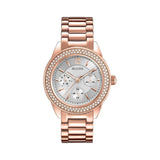 Bulova Crystal Silver Dial Rose Gold Steel Strap Watch for Women - 97N101 Buy Now By Bulova
