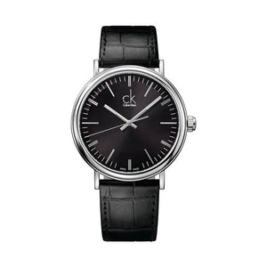 Calvin Klein Surround Black Dial Black Leather Strap Watch for Men - K3W211C1 Buy Now By Calvin Klein