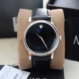 Movado Museum Black Dial Black Leather Strap Watch For Men - 2100002 Buy Now By Movado