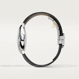 Cartier Ballon Bleu De Cartier Silver Dial Black Leather Strap Watch for Women - WSBB0028 Buy Now By Cartier