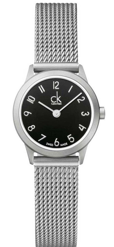 Calvin Klein Minimal Black Dial Silver Mesh Bracelet Watch for Women - K3M53151 Buy Now By Calvin Klein