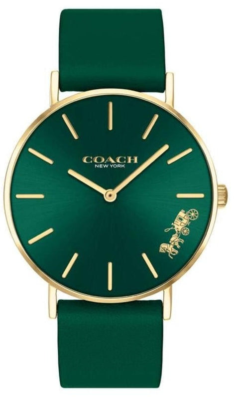Coach Perry Green Dial Green Leather Strap Watch for Women - 14503383-C Buy Now By Coach
