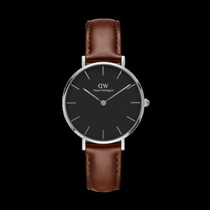 Daniel Wellington Classic Petite St Mawes Black Dial Brown Leather Strap Watch For Women - DW00100181 Buy Now By Daniel Wellington