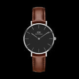 Daniel Wellington Classic Petite St Mawes Black Dial Brown Leather Strap Watch For Women - DW00100181 Buy Now By Daniel Wellington