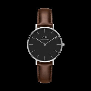 Daniel Wellington Classic Petite Bristol Black Dial Brown Leather Strap Watch For Women - DW00100177 Buy Now By Daniel Wellington