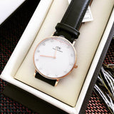 Daniel Wellington Classic Sheffield White Dial Black Leather Strap Watch For Women - DW00100076 Buy Now By Daniel Wellington
