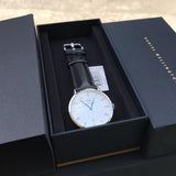 Daniel Wellington Dapper Sheffield White Dial Black Leather Strap Watch For Men - DW00100088 Buy Now By Daniel Wellington