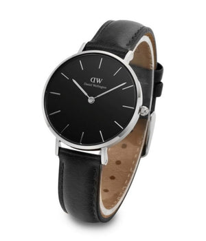 Daniel Wellington Petite Sheffield Black Dial Black Leather Strap Watch For Women - DW00100180 Buy Now By Daniel Wellington
