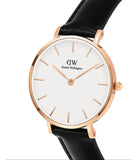Daniel Wellington Classic Petite Sheffield White Dial Black Leather Strap Watch For Women - DW00100230 Buy Now By Daniel Wellington