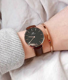 Daniel Wellington Classic Petite Bristol Black Dial Brown Leather Strap Watch For Women - DW00100165 Buy Now By Daniel Wellington