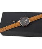 Daniel Wellington Classic Petite Durham Black Dial Brown Leather Strap Watch For Women - DW00100166 Buy Now By Daniel Wellington
