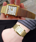 Emporio Armani Mother of Pearl Dial Gold Mesh Bracelet Watch For Men - AR2016