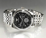 Emporio Armani Franco Black Dial Silver Steel Strap Watch For Men - AR0373 Buy Now By Emporio Armani