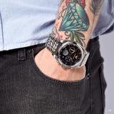 Emporio Armani Franco Black Dial Silver Steel Strap Watch For Men - AR0373 Buy Now By Emporio Armani