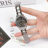 Fossil Rye Automatic Skeleton Silver Dial Silver Steel Strap Watch for Women - BQ3753 Buy Now By Fossil