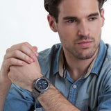 Fossil Machine Chronograph Brown Dial Grey Steel Strap Watch for Men - FS4931 Buy Now By Fossil