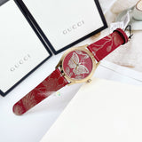 Gucci G Timeless Quartz Red Dial Red Leather Strap Watch For Women - YA1264054 Buy Now By Gucci