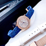 Guess Crown Jewel Diamonds White Dial Blue Rubber Strap Watch for Women - GW0411L2 Buy Now By Guess