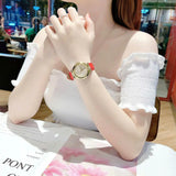 Guess Trend Dragon Gold Dial Red Leather Strap Watch For Women - GW0646L1 Buy Now By Guess